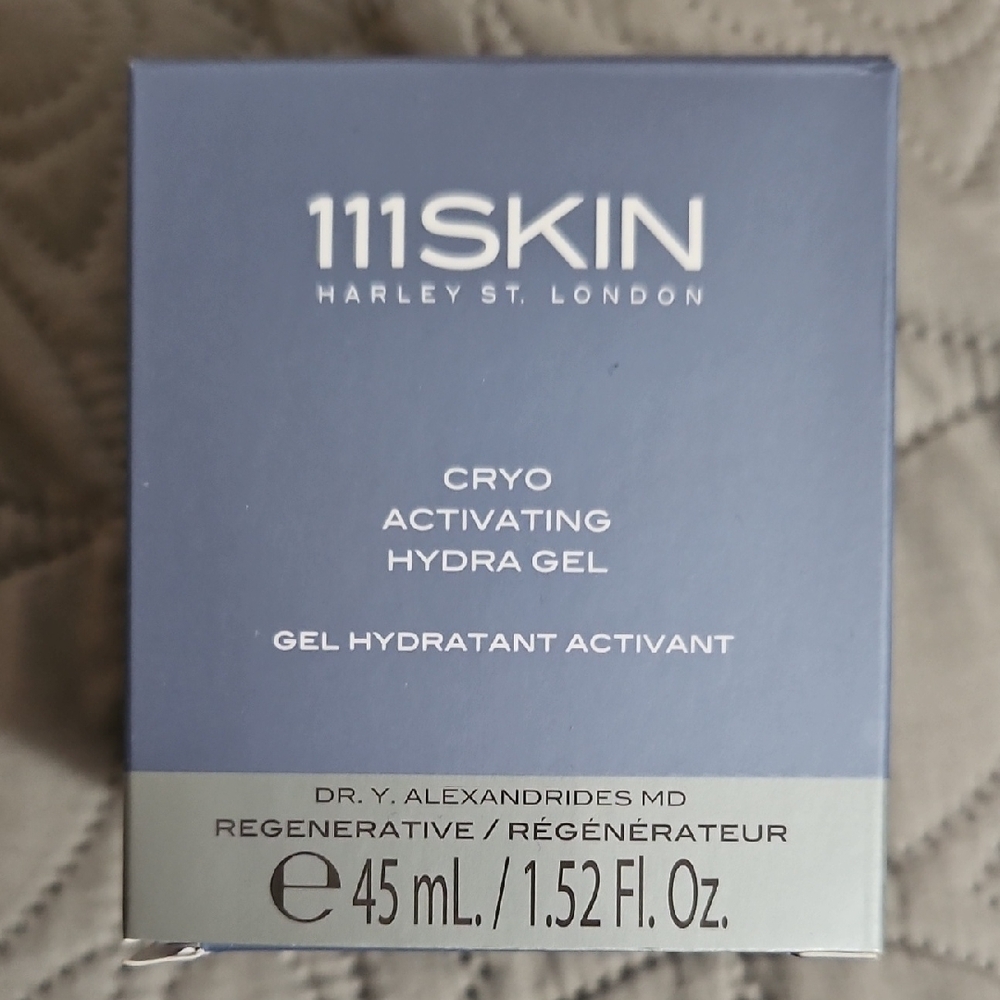 111SKIN Cryo Activating Hydra Gel in Blue and Silver Box- Never Used Nor Tested